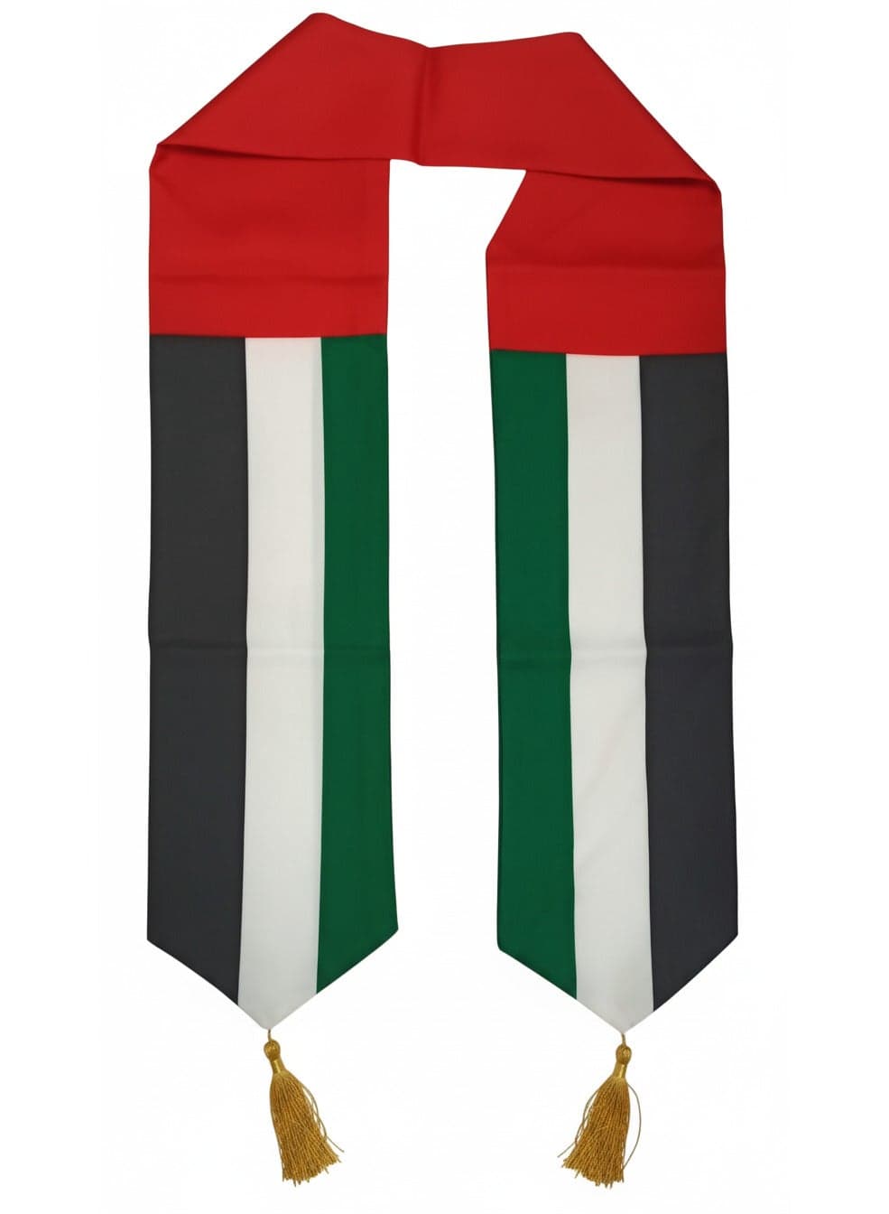 UAE Flag Scarf 150x16cm, National Day Scarf for Men & Women, Unisex Emirati Flag Scarf for UAE National Day, Flag Day & Martyrs Day Celebration Neck & Shoulder Scarf for Adults