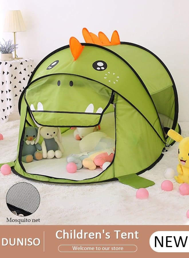 Kids Play Tents Collapsible Tent for Girls Boys Children Play Fun Large Playhouse Pop Up Birthday Toys Indoor Outdoor Yard Beach Baby Travel Bed (Dinosaur )
