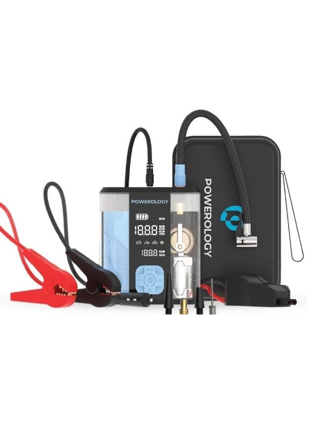3-in-1 Utility Tool, Jump Starter, Smart 150PSI Tire Inflator, Car Battery Booster with 12000mAh Power Bank, USB-C PD 40W, USB-A QC 24W, Jump Box, Battery Booster, Car Emergency Solution