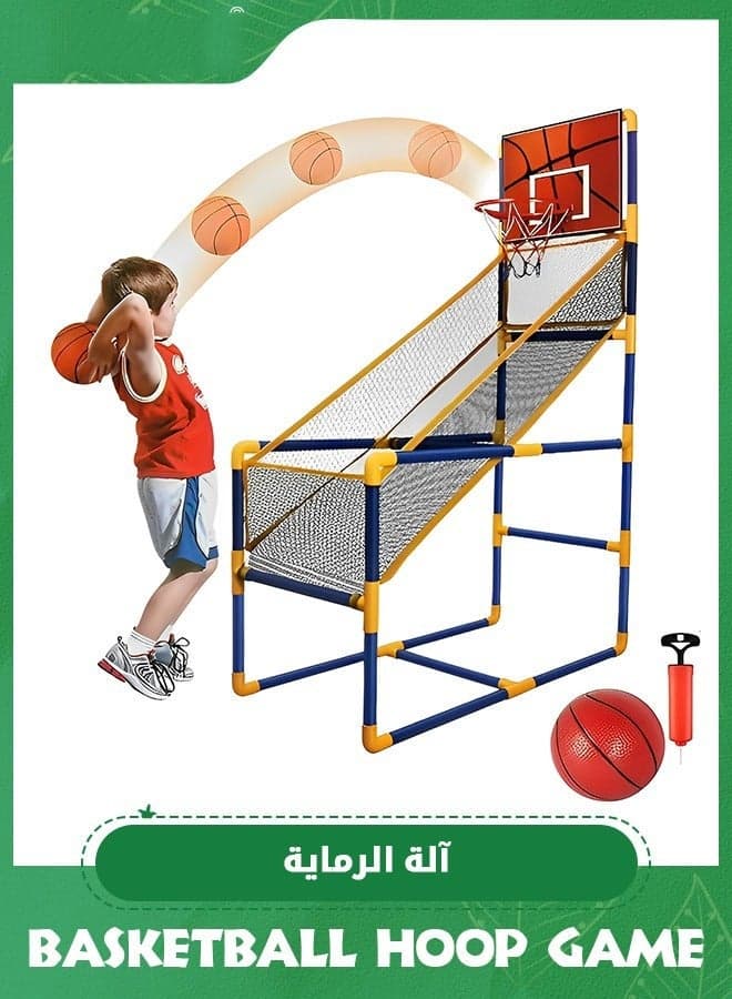 Arcade Basketball Game Set with Balls and Hoop for Kids,Basketball Hoop Game Set,Indoor Outdoor Basketball Goal Toy,Adjustable Height Basketball Stand