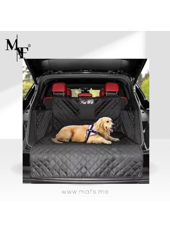 Dog trunk Car Seat Cover, Waterproof and Scratchproof Dog Cover,Anti slip large foot pad double Oxford car backrest cover,Suitable for automobiles SUV、 Small truck with bumper, large size