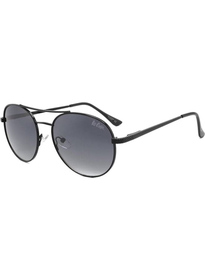Unisex Polarized Sunglasses Black Frame Gradient Grey Mirror Lens 54mm - LC1035C02