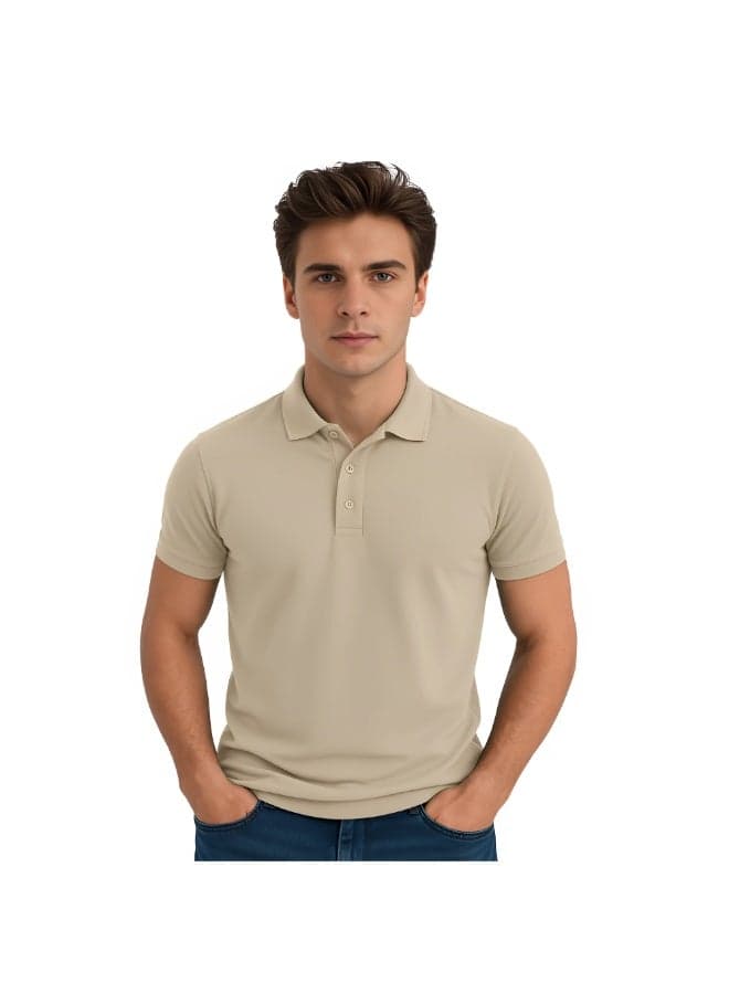 Interlock Men's Regular Fit Polo T-shirt Pure Cotton Short Sleeve 220 GSM Basic Colors