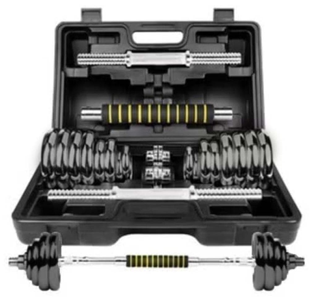20kg Adjustable Dumbbell Set with Case and Connecting Rod