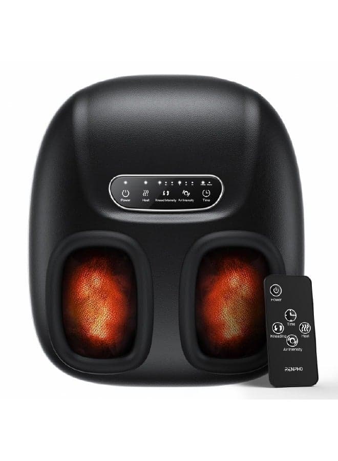 RENPHO Portable Foot Massager with Heat for Plantar Fasciitis, Shiatsu 3D Kneading, Compression, Remote Control, Electric Feet Massager Fits Size Up to 10.5, Gifts for Men Women