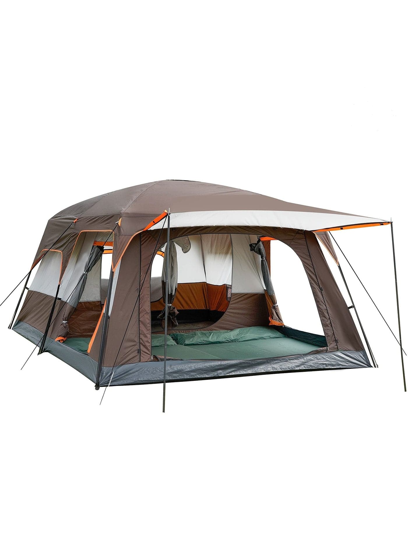 Camping Tent, Extra Large Tent 8-12 Person Family Cabin Tent, Double Layer Waterproof, 3 Doors and 3 Windows with Mesh, Big Tent for Camping, Outdoor, Picnic, Family, Friends Gathering