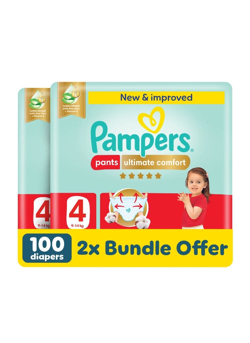 Ultimate Comfort Size 4 9-14kg Pants Diapers Lotion Infused With Aloe Vera And Vitamin E Cottony Soft Fit