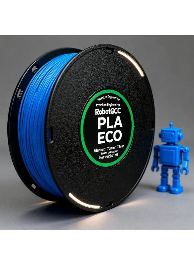PLA ECO Blue 1.75mm PLA Filament 1KG for FDM 3D Printer, Easy Printing PLA Material with Stable Extrusion, Consistent Diameter, Strong Layer Adhesion, Low Warping, Smooth Surface Finish, Ideal for Prototyping, Functional Parts, Education, Home Printing, Maker Projects and Daily 3D Printing Applications