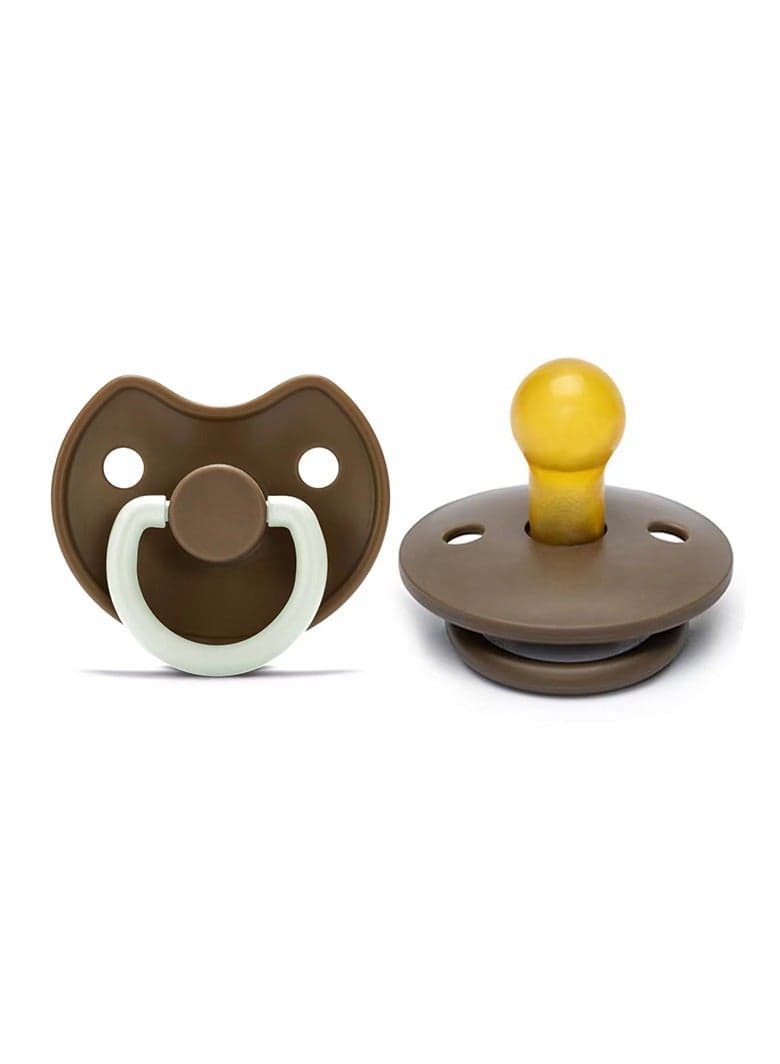 Baby Pacifiers | 1-Pack Soothers | BPA-Free Natural Latex Food Grade | Super Soft Bite Resistance | Sleep Anti-Flatulence | Baby Teething Toy | Brown(Glow-in-the-dark)