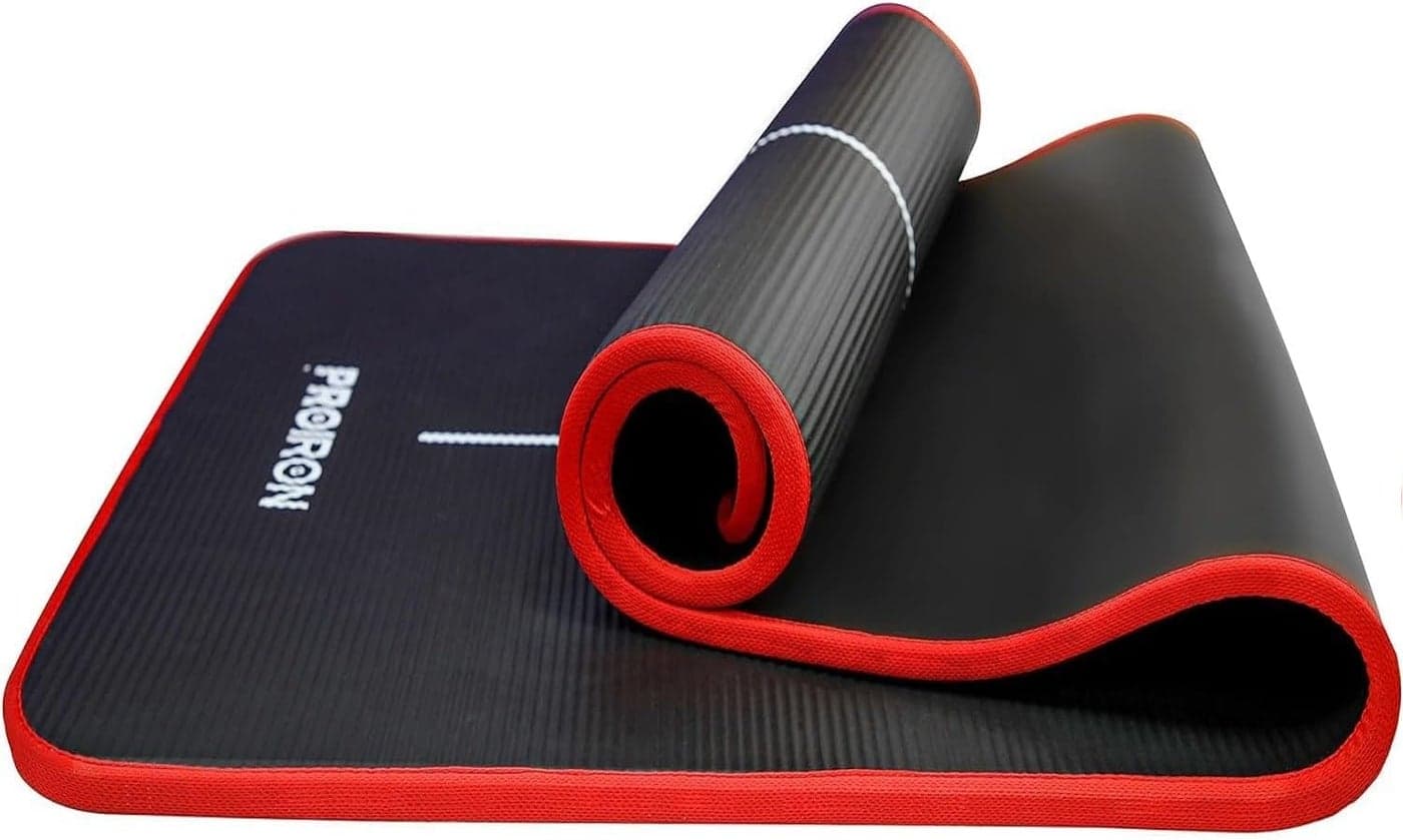 PROIRON Yoga Mat Non-Slip Eco Friendly NBR All-Purpose 10mm Thick Exercise Mat High Density Anti-Tear Pilates Mat with Carrying Strap for Yoga Pilates and Gymnastics - 183cm x 66cm x 1cm - Black