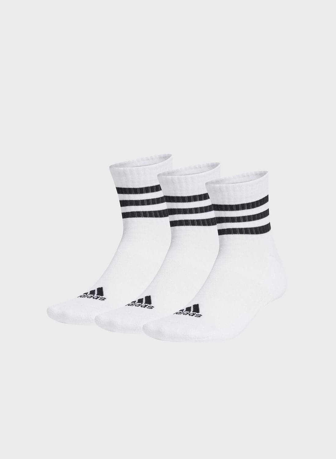 3 Pack 3-Stripes Cushioned Low-Cut Socks