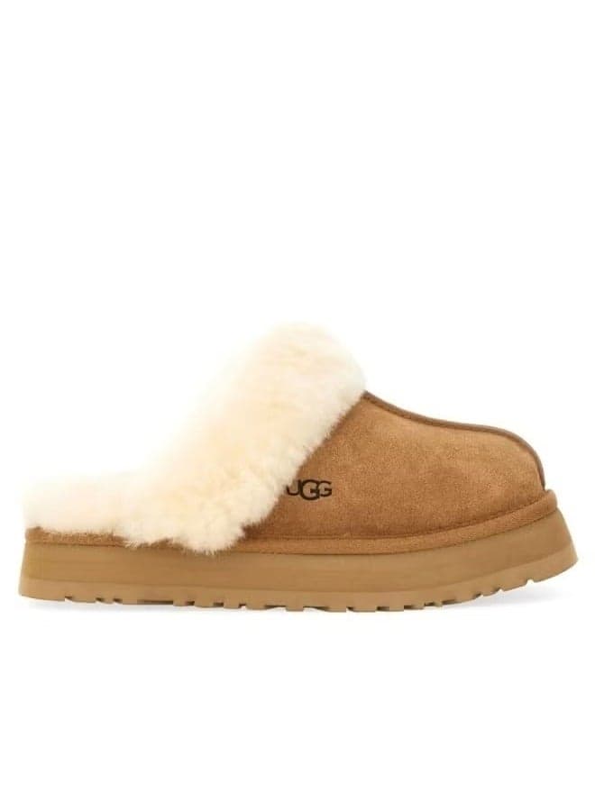 UGG Women’s Disquette Slipper – Sheepskin & Suede Platform Slide