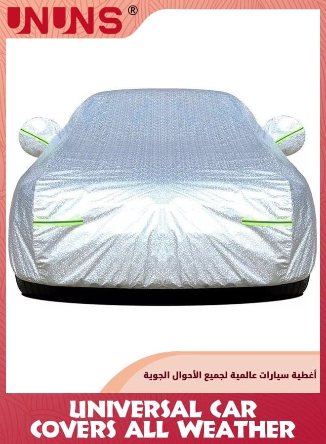 Car Covers,Universal Car Covers All Weather,Full Exterior Covers For Automobile,Sun Rain Wind Protection Vehicle Cover With Reflective Strip,Waterproof Dustproof Full Car Cover,L-470x190x185CM