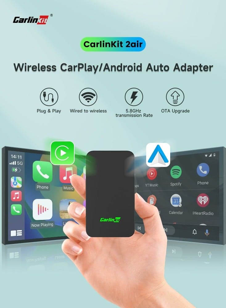 CarlinKit 5.0 Wireless CarPlay Mini Adapter Android Auto Dongle Wired To Wireless Car Play Box 5GWifi Bluetooth Auto Connect FOTA