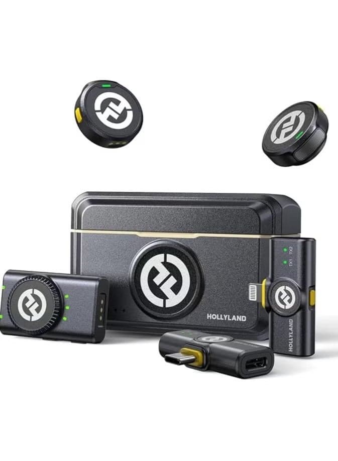 Hollyland LARK M2 Wireless Microphone for iPhone, Android and Camera, 48KHz 24Bit Hi-Fi Audio, 1000ft LOS Range, Noise Cancellation, 40H Duration for Vlogging, White Version Lark M2