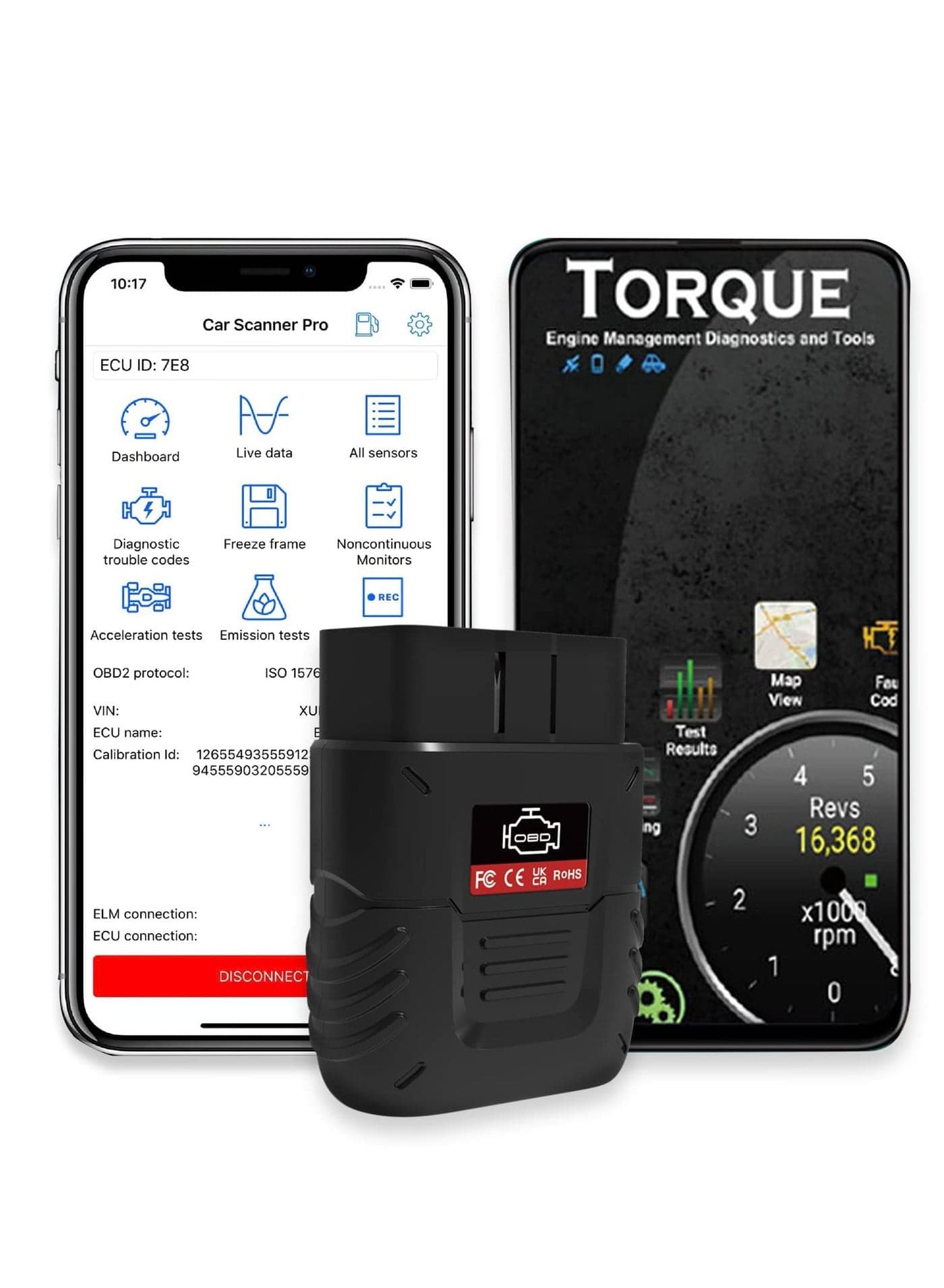 Bluetooth Car Scanner, Auto Diagnostic Scan Tool Car Fault Code Reader SinoTrack OBD2 Car Fault Reader Wireless Car Code Reader for iOS & Android Compatible with OBDII Protocol Vehicle Bluetooth 4.2