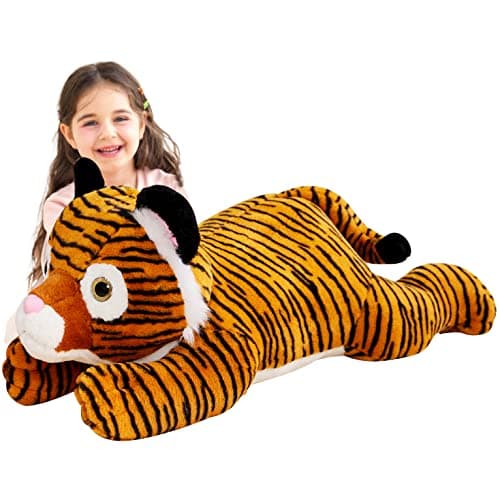 IKASA Giant Tiger Stuffed Animal Plush ToyLarge Cute 30 Jumbo Soft ToysHuge Big Size Plushy Fluffy Fat Oversized PlushieGifts for Kids