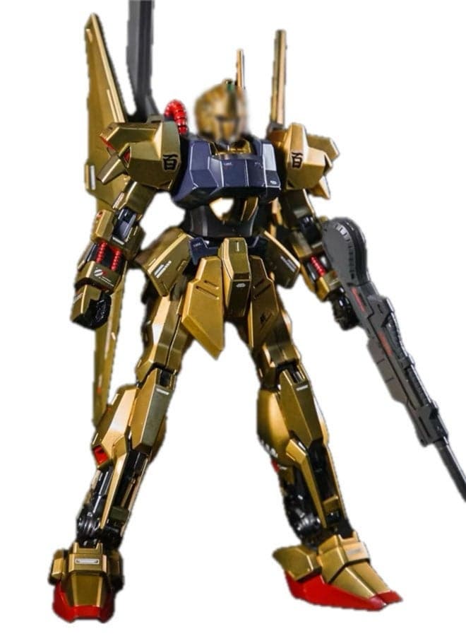 Electroplated Newborn Hyaku-Shiki Mecha Model With Stand And Water Slide Decals – Electroplated Newborn Hyaku-Shiki Gundam Model Kit, Mecha Assembly Toy, Desktop Ornament, PC Case Decor, Birthday Gift For Boys And Girls