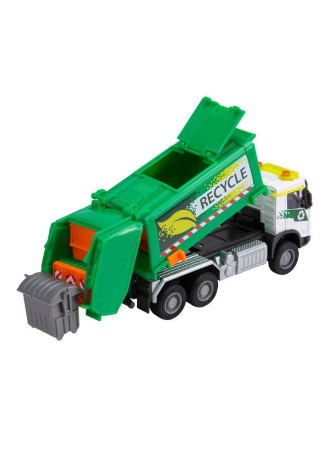 Majorette Volvo FMX Truck Garbage Collector, 19 cm Officially Licensed Volvo Garbage Truck, Grand Series Diecast Toy with Metal Cab, Freewheel, Movable Container and Accessories, Ages 3+