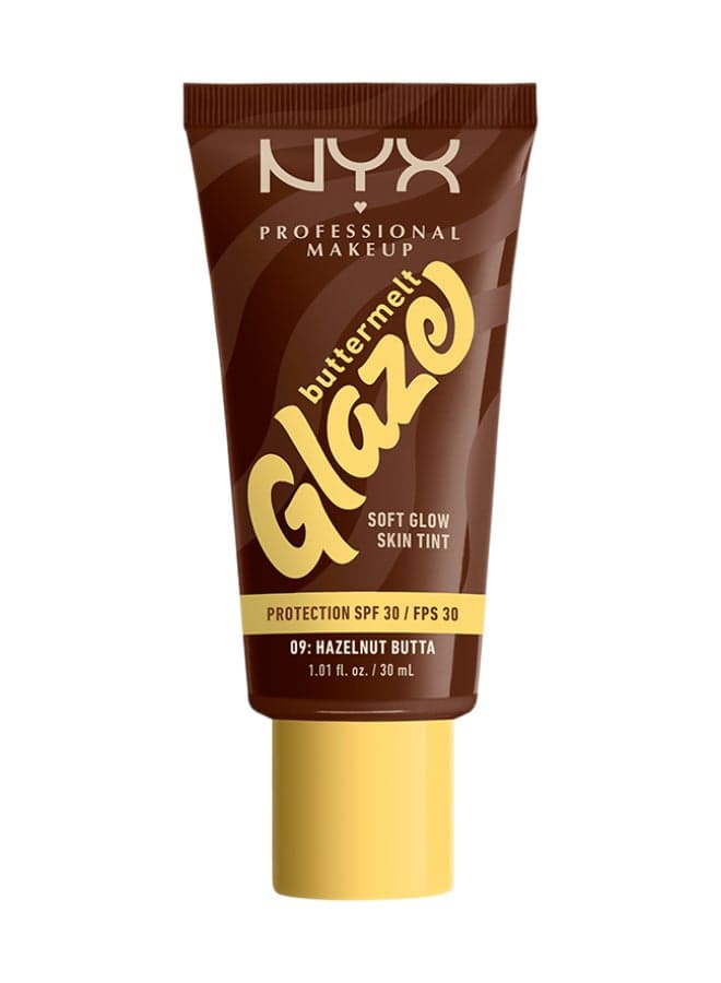 Buttermelt Glaze Soft Glow Skin Tint + SPF/FPS 30 Foundation 12h Wear Hazelnut Butta