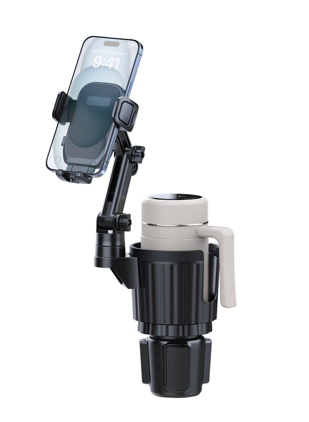 Car Cup Holder Phone Mount, Adjustable Base (2.5"-4.1") - Universal Phone Holder for Cars, Height & Angle Adjustable