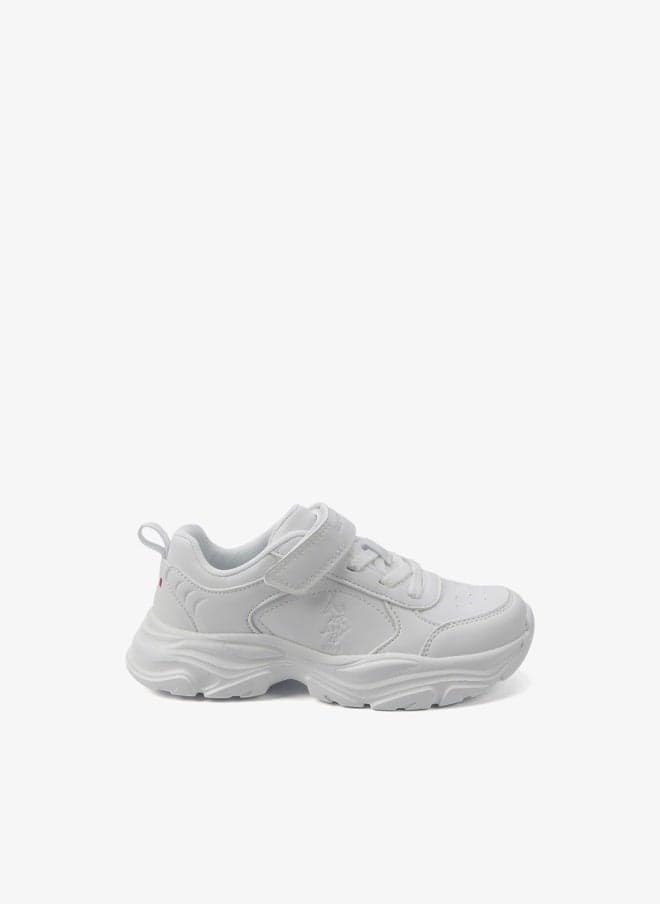 Kids' WhiteVelcro Strap Sneakers Shoes - Easy-On, Day Fun for Little Explorers!