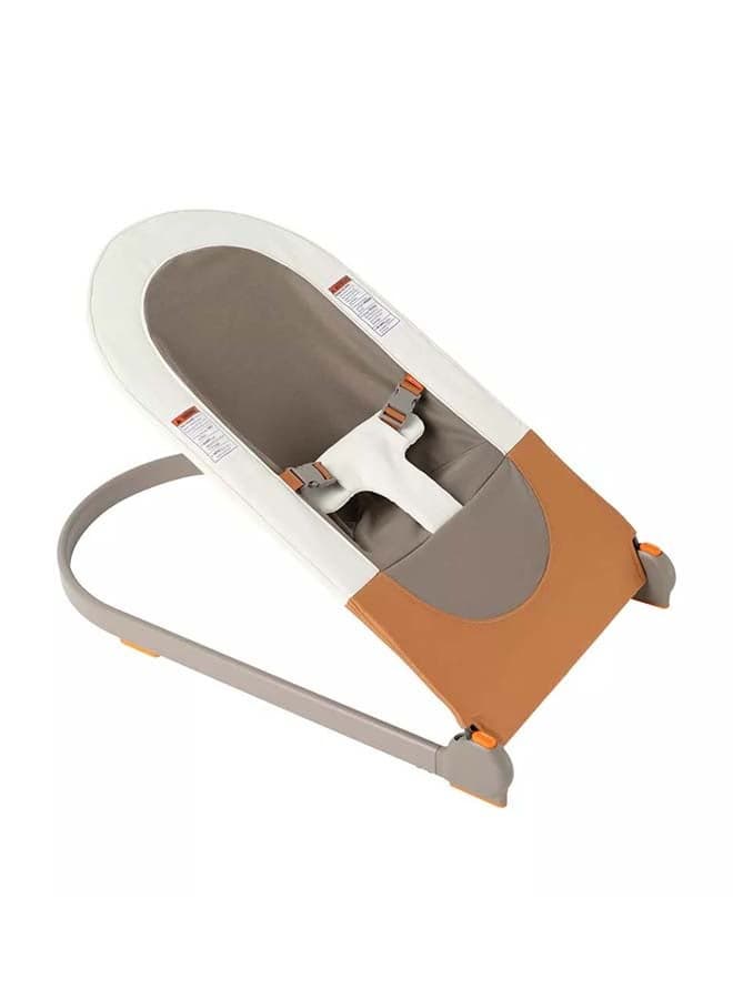Slant Portable Lightweight Folding Baby Bouncer Seat for Infants - Brown