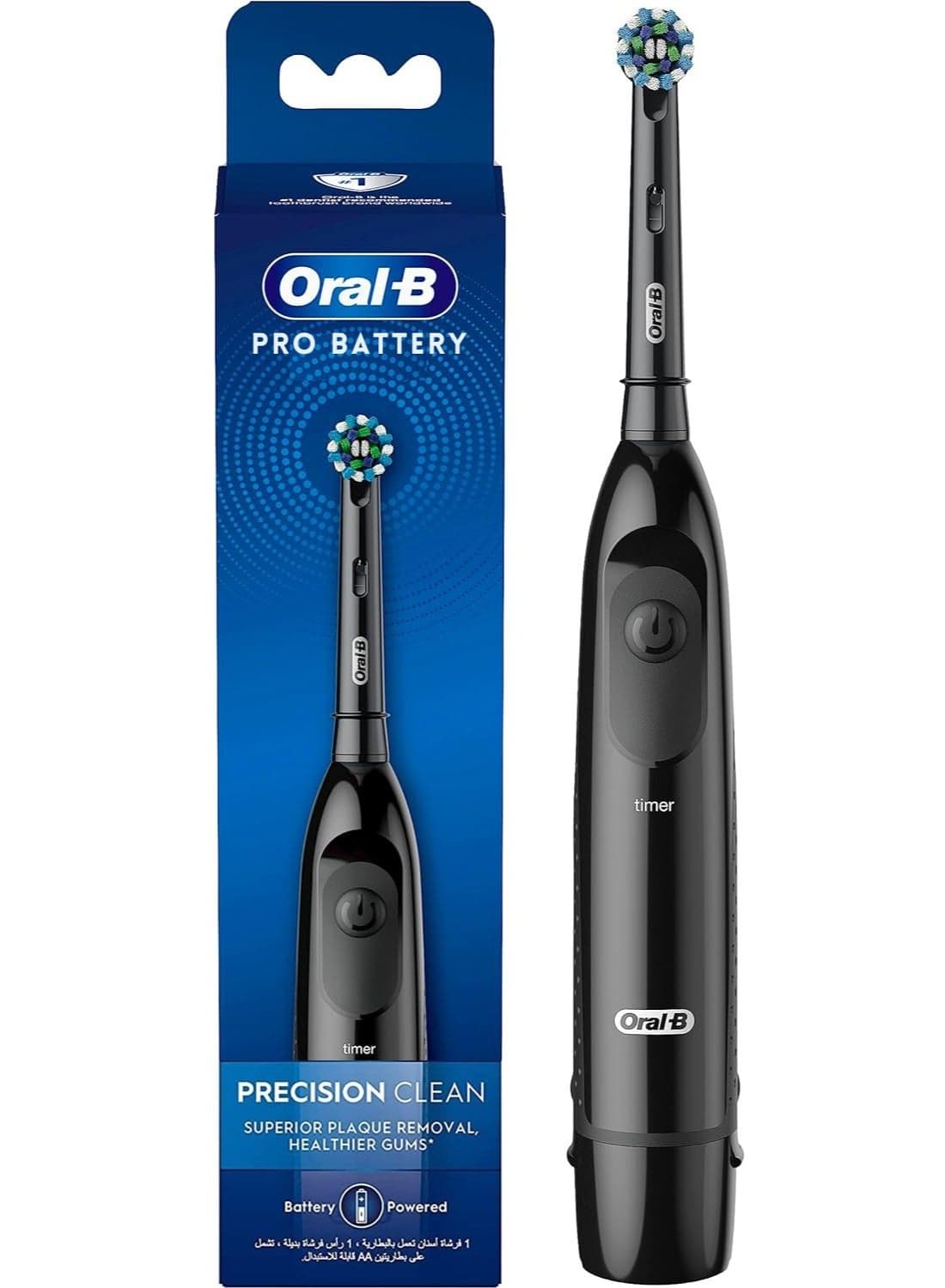 Pro Battery Precision Clean Electric Toothbrush, Superior Plaque Removal, 1 Count