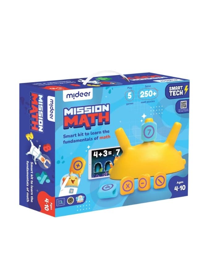 لعبة Mideer Plugo Mission Math Count AR-Powered Math STEM مع أرقام ومشغلات حسابية للأطفال - أكثر من 250 تحديًا رياضيًا تفاعليًا قائمًا على القصص، لعبة تعليمية ممتعة وتفاعلية