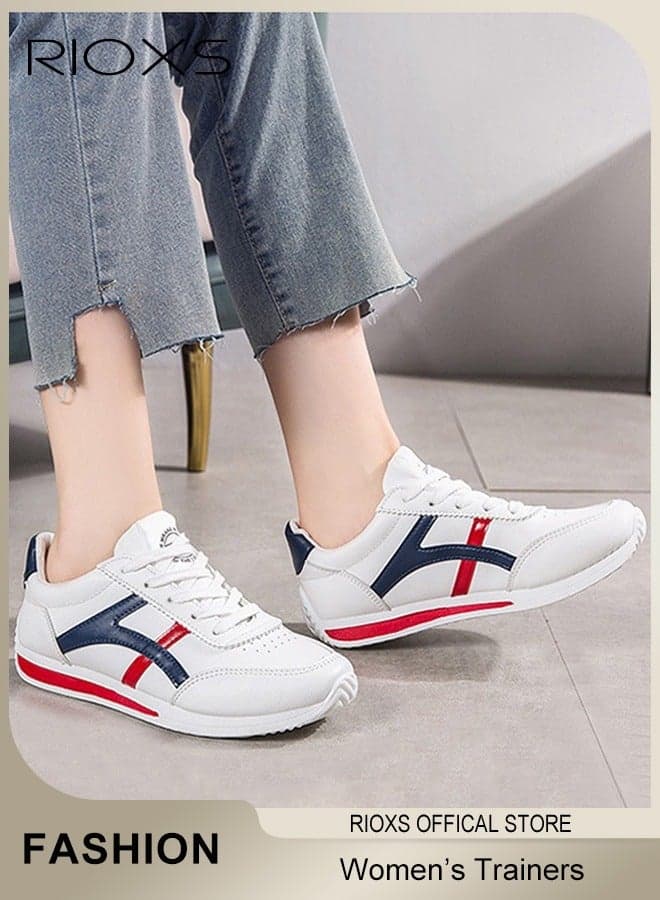 Women's Low Top Sneakers, Fashion Men's Sneaker, Retro Running Sneakers for Women and Men, Classic Lace-Up Vintage Athletic Shoes, Unisex Comfort Shoes, Trainers with Cushioned Sole, Lightweight Anti-lisp Walking Shoes, Casual Tennis Shoes Skate Shoes, Trainers for Running, Gym Or Daily Wear, Stylish Footwear(Style 2)