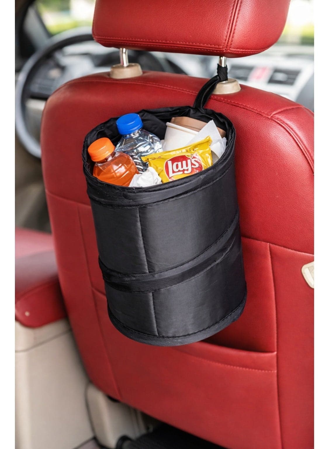 Alayjah, Foldable Car Trash Can, 1 Piece, Compact & Portable, Reusable Waste Bag, Space-Saving Design for Clean Car Interiors