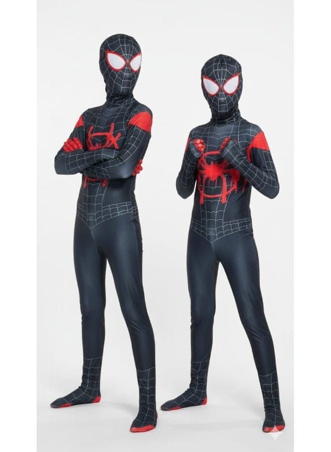 Spider Hero Black Suit Costume with Mask – Full Body Jumpsuit for Halloween & Cosplay (Medium)