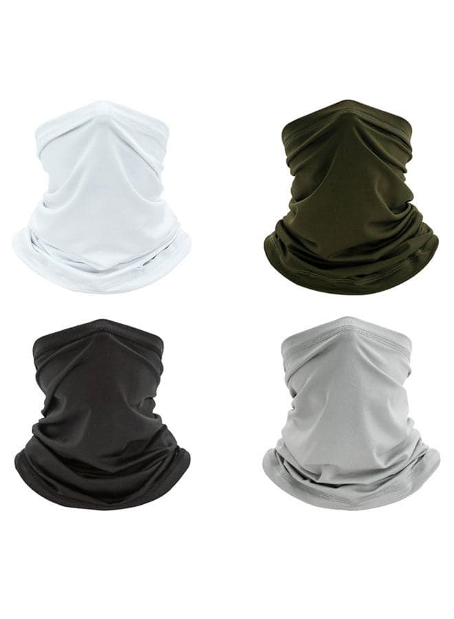 4Pcs Neck Gaiter Face Mask Cover Scarf Cool Lightweight Breathable Dust UV Sun Protection Windproof Bandana Balaclava for Men Women Fishing Hiking Running Cycling Outdoor Sports
