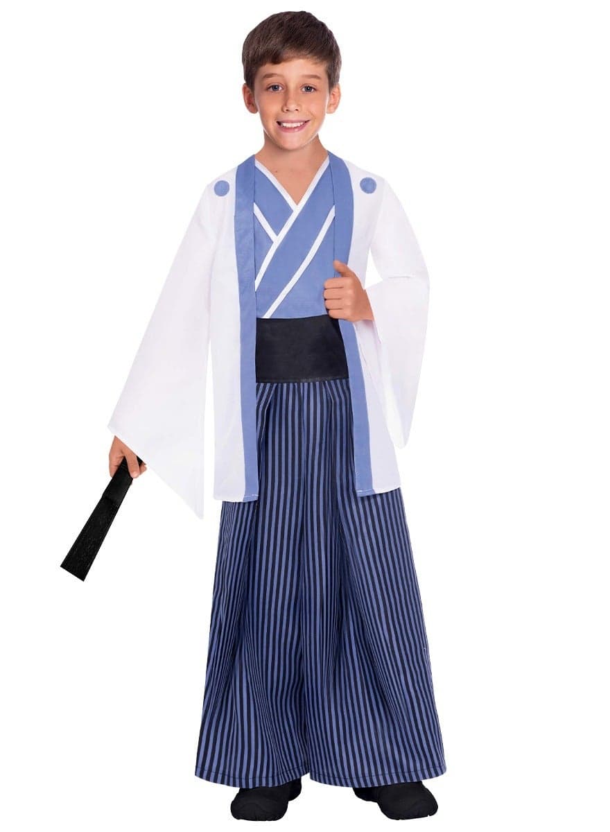 Child Japanese Boy National Costume, Traditional Japanese Samurai Costume