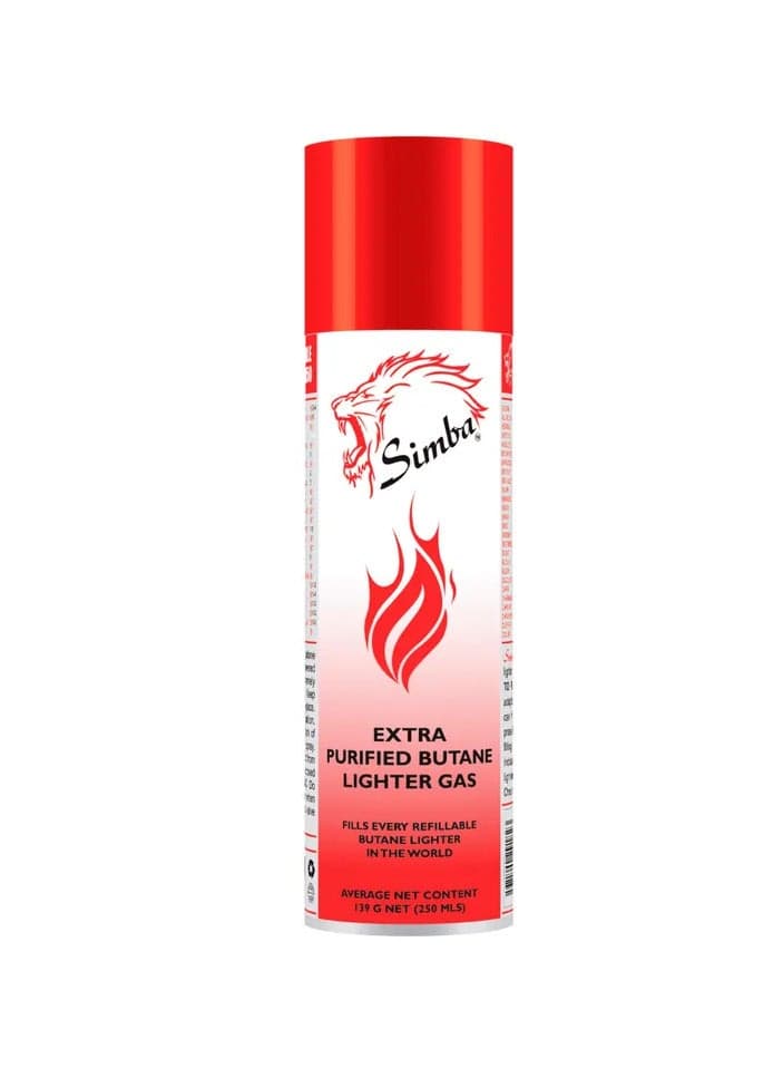 Simba Extra Purified Butane Lighter Gas Refill with Multi Nozzle 250ML Gas Refill Lighter Refill