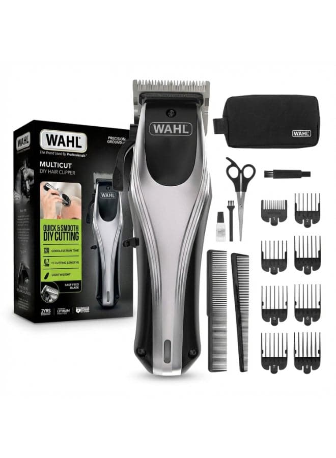 Multicut 13 in 1 Hair Clipper |12 Guide Combs | Precision Ground Blades | USA Blade Technology | Adjustable Taper Lever | 2 Hour Run Time | Powerful Motor & Ergonomic Design | 9657-027 Silver/Black 0.6kg