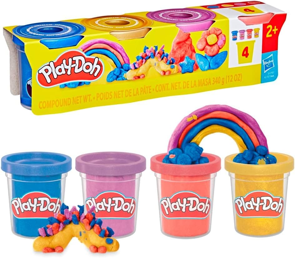 04 Pack Metallic Shine Modeling Compound - Sparkle Colors for Kids 2+