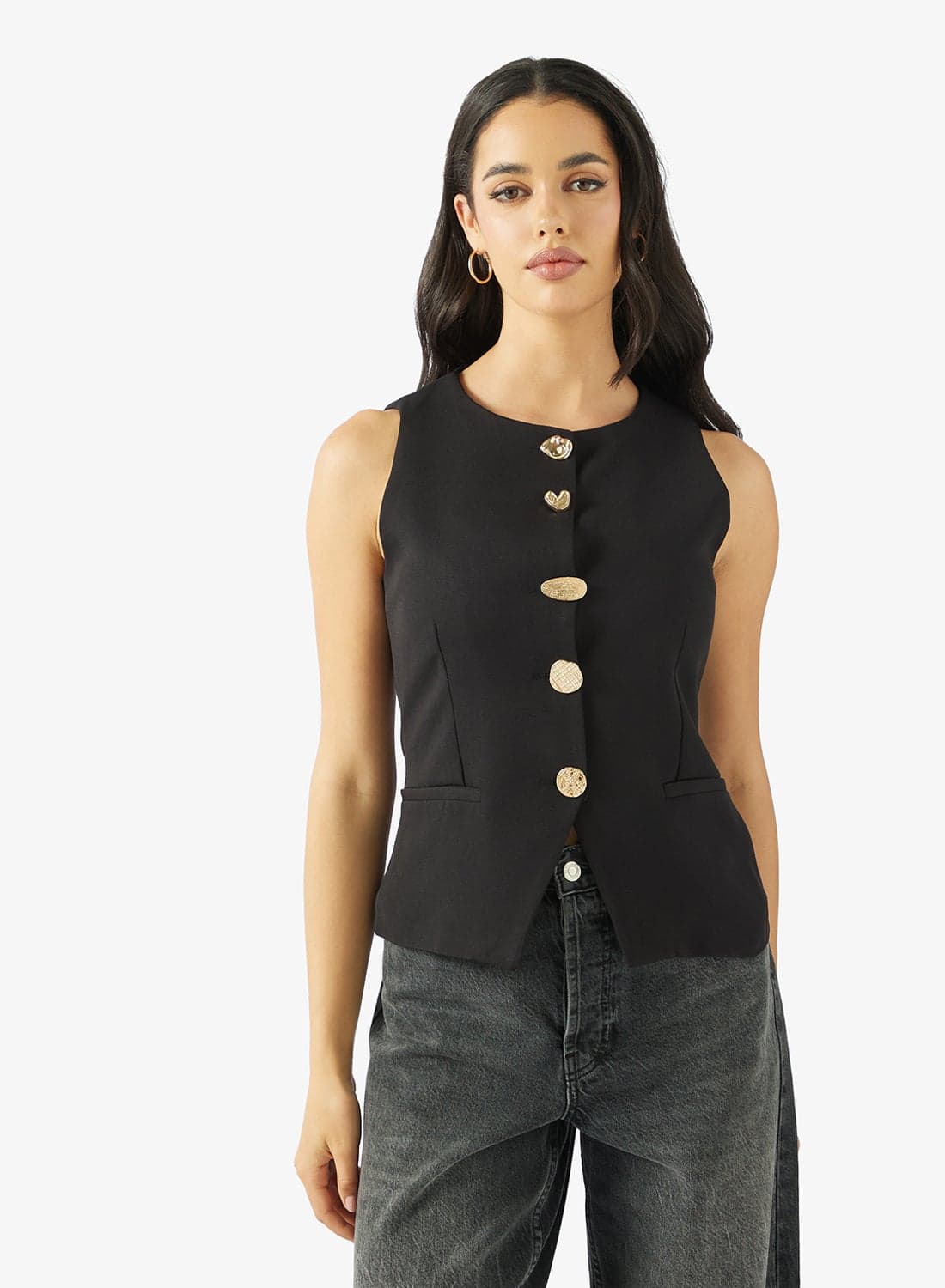 Gold Accent Detail Vest