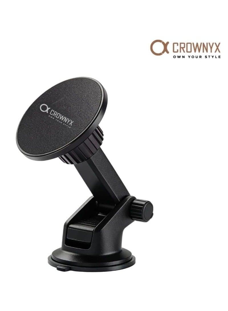 CROWNYX CAC-150 360° Magnetic Car Phone Holder Compatible for iPhone 13-17 & Android, 2-in-1 Dashboard Air Vent Mount, Strong Magnetic Suction, Universal for Samsung Huawei OnePlus