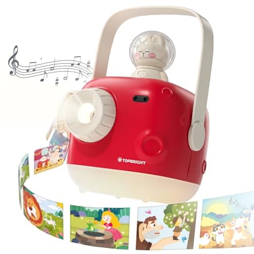 TOP BRIGHT Story Projector for Kids Audio Books with 8 Stories and Music Bedtime Story Telling Toys with Night Light Christmas Easter Birthday Gifts for Kids Toddler Toys for 3 Year Old Girl Boy