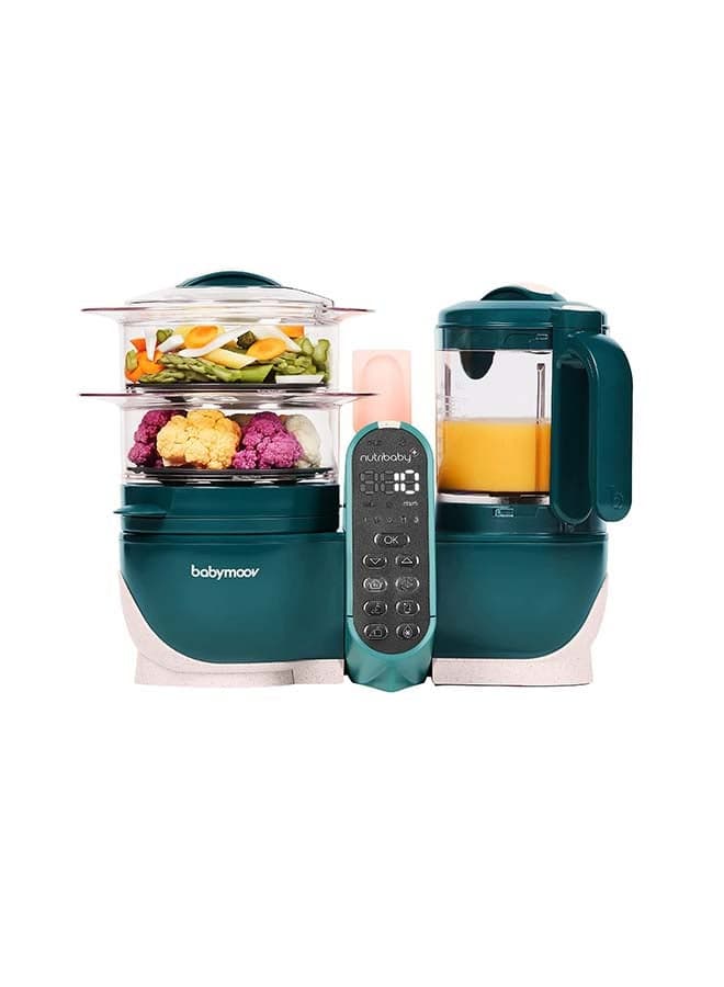 Nutribaby(+) 6 - In - 1 Multi - Purpose Baby Food Processor, Steam Cooker, Multi - Speed Blender, Large Capacity, Ideal For Batch Cooking, Warmer, Defroster, Steriliser - Opal Green, 2L