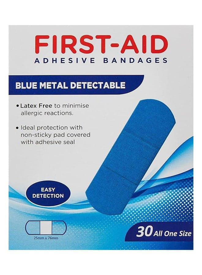 Bluemetal Detectable Bandages, Stretchable, Latex Free, 30'S Bandage