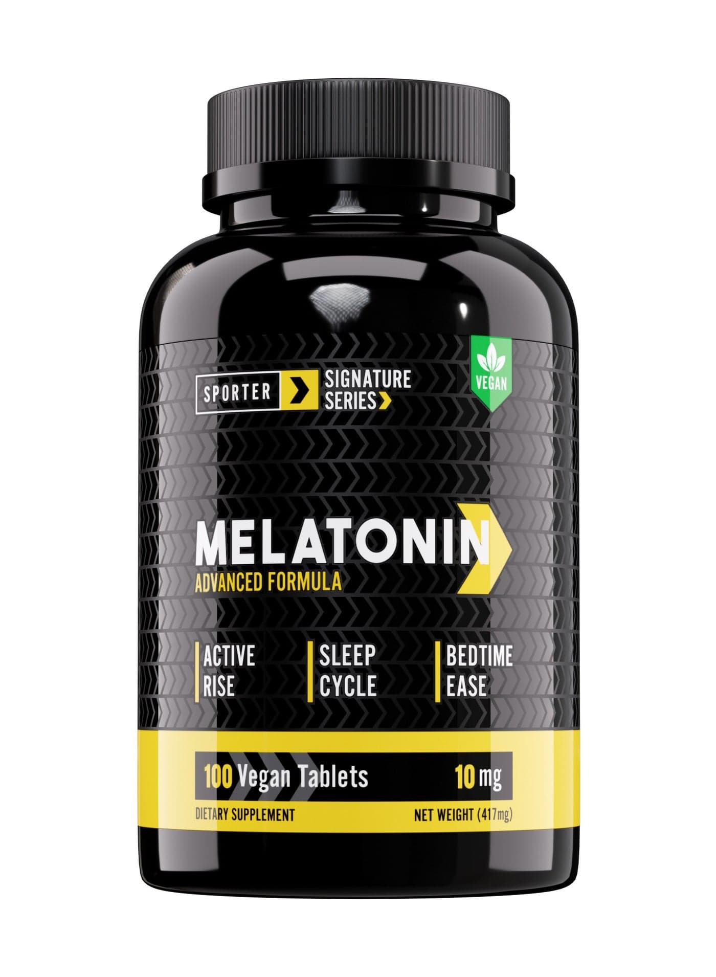 Sporter Melatonin – 100 Vegan Tablets | 10mg Melatonin with Vitamin B6 | Natural Sleep Aid & Relaxation | Promotes Restful Sleep & Recovery | Plant-Based Bedtime Support
