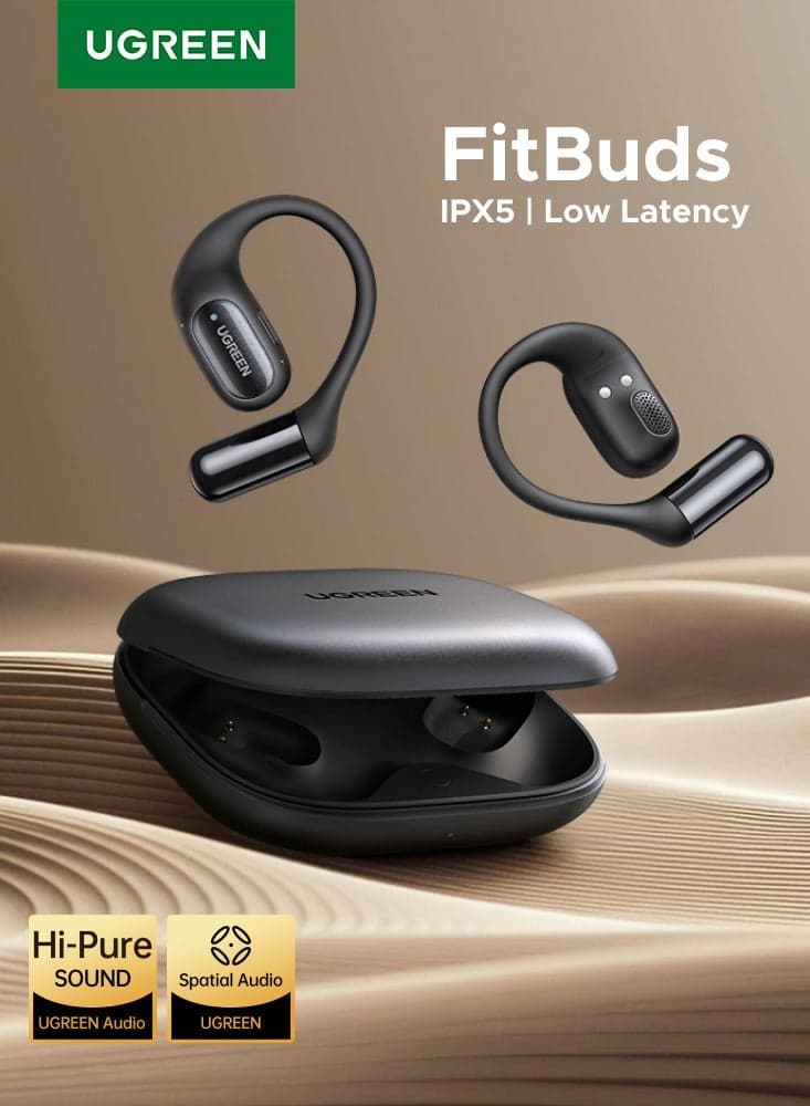 S7 FitBuds Open Ear Wireless Earbuds Ergonomic Bluetooth Headphones with 28H Long Battery Life, Dual Device Connection, Fast Charging, Open-Ear Bluetooth Earphones for Sport or Fitness S7