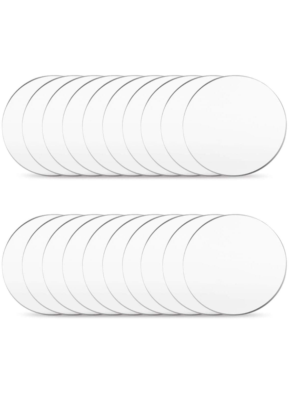24 PCS 4 Inch/10cm Acrylic Disks,1/8" Thickness,Clear Acrylic Round Circles Blanks for Vinyl Project,DIY Keychain Coaster,Decorative Ornament,Name Plate,Arts and Craft Supplies (No Hole)