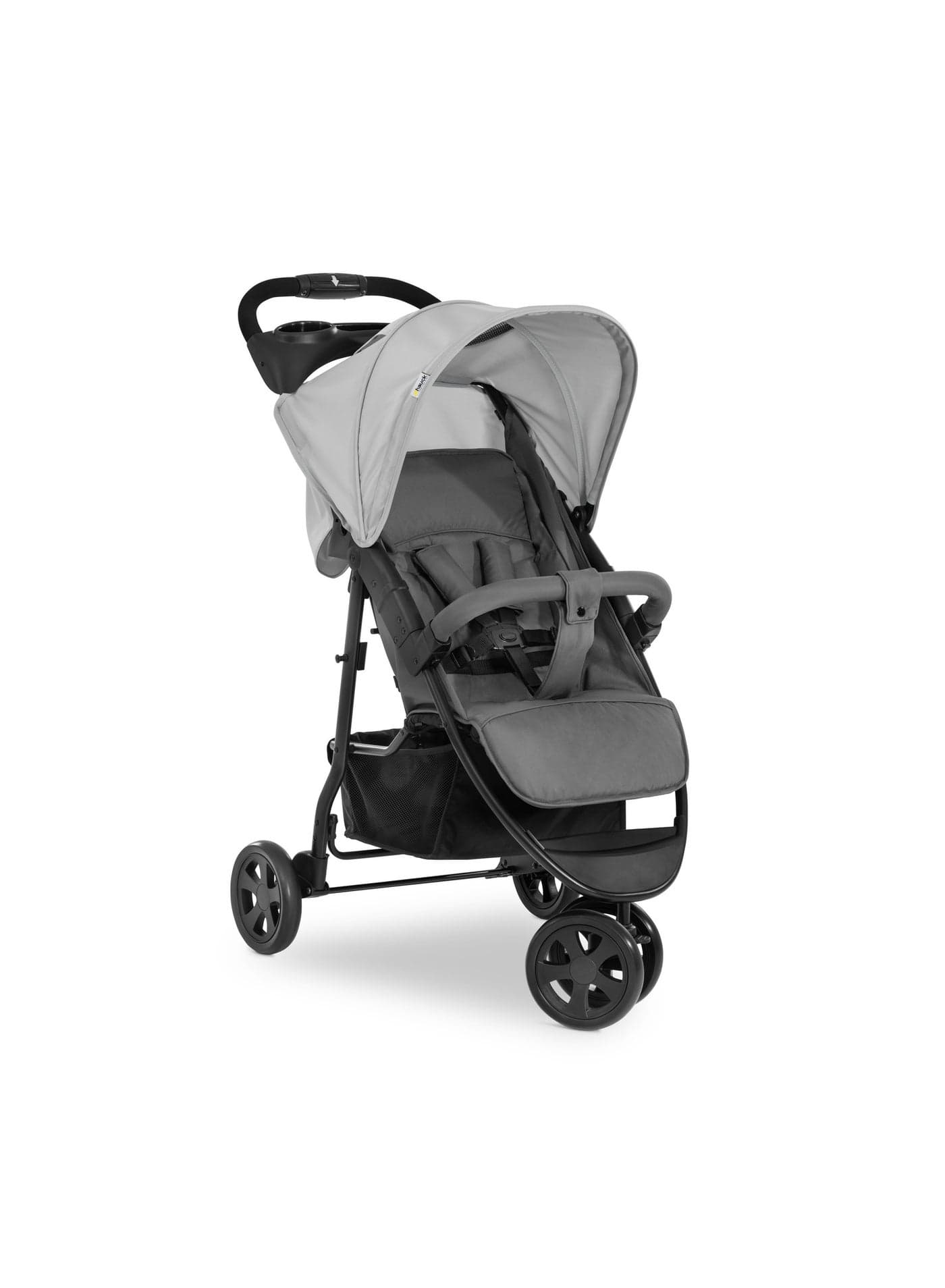 Hauck Citi Neo 3 Lightweight Stroller, 7.5 kg Folded, One-Hand Fold, 3-Wheel Design, Reclining Seat, Large Storage Basket, Travel-Friendly – Grey