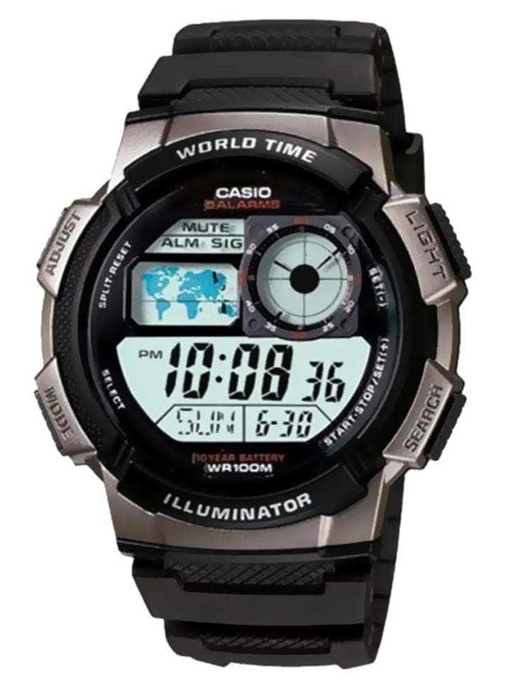 Men Resin Digital Quartz Watch AE-1000W-1BVDF - 44 mm - Black
