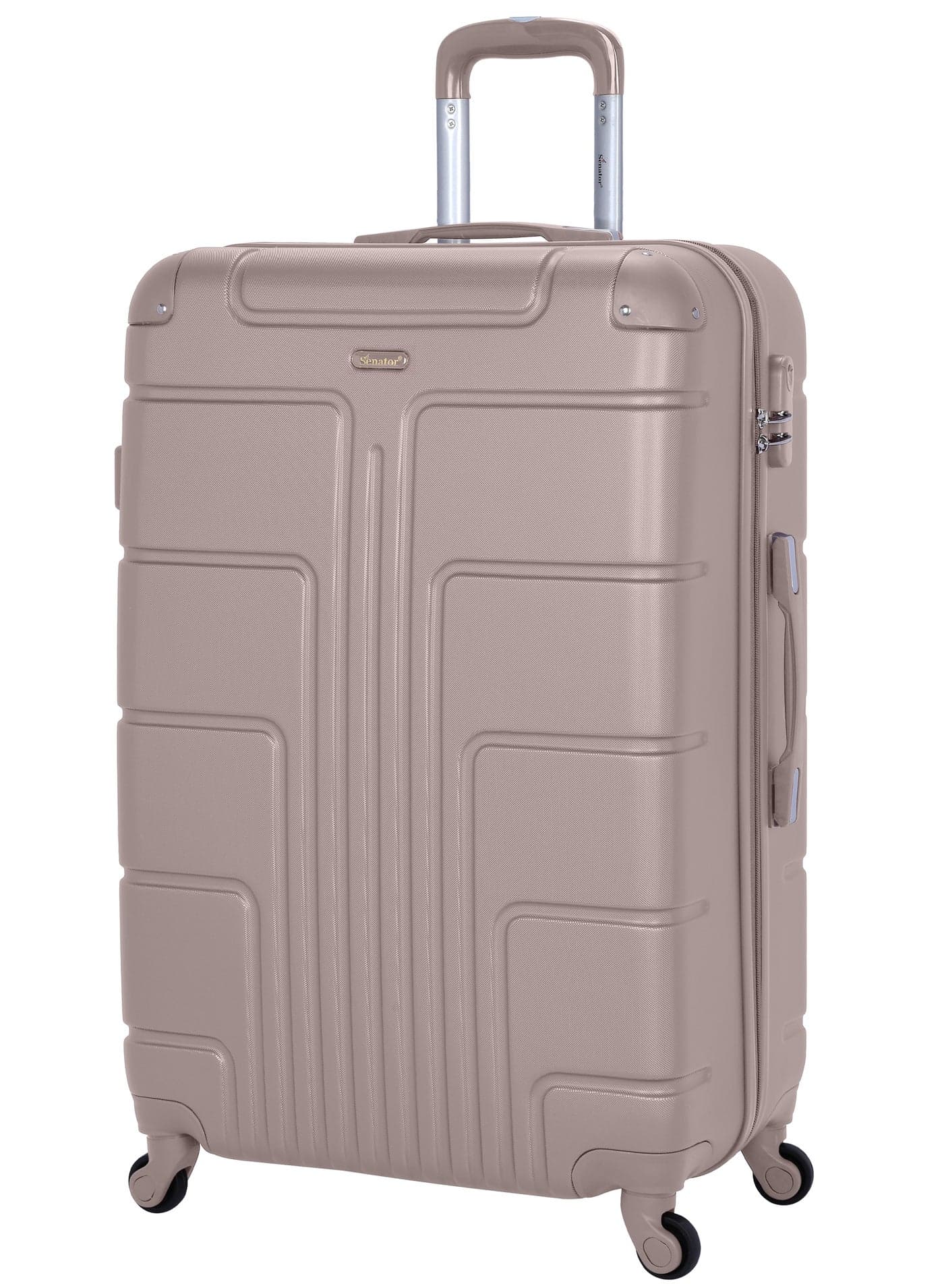 Lightweight Checked Bag Durable Hard Shell Luggage 28 Inches Suit Case for Travel A1012 | ABS Large Hard sided Luggage with Spinner Wheels 4 Checked Luggage 28-Inch, Khaki