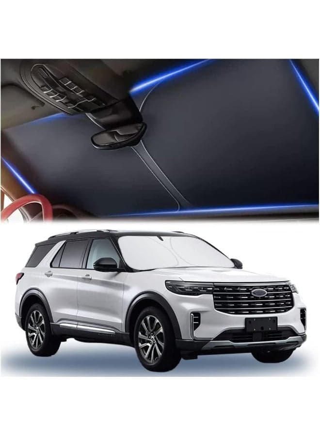 Foldable Car Windshield Sun Shade front Sun Shade For The Car Windshield Reflective Thickened Material Keep Cars Interior Cool Universal For Cars Trucks SUVs (57.08 * 31.5 Inch)