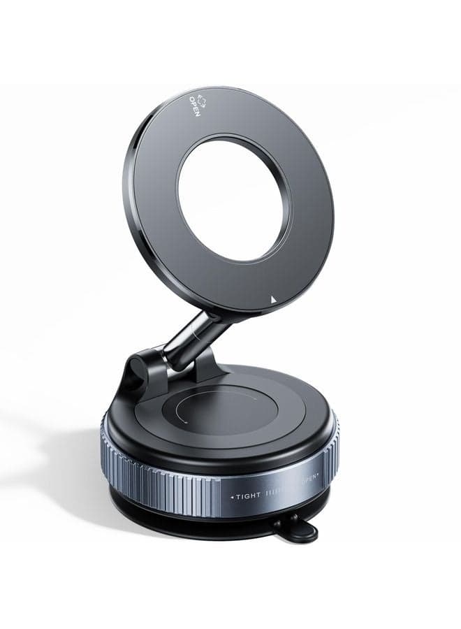 Faatchoi Vacuum Magnetic Phone Holder - 360° Adjustable Magsafe Car Mount, Foldable Car Phone Holder with Strong Suction Cup Mount, Universal Fit for All Smartphones